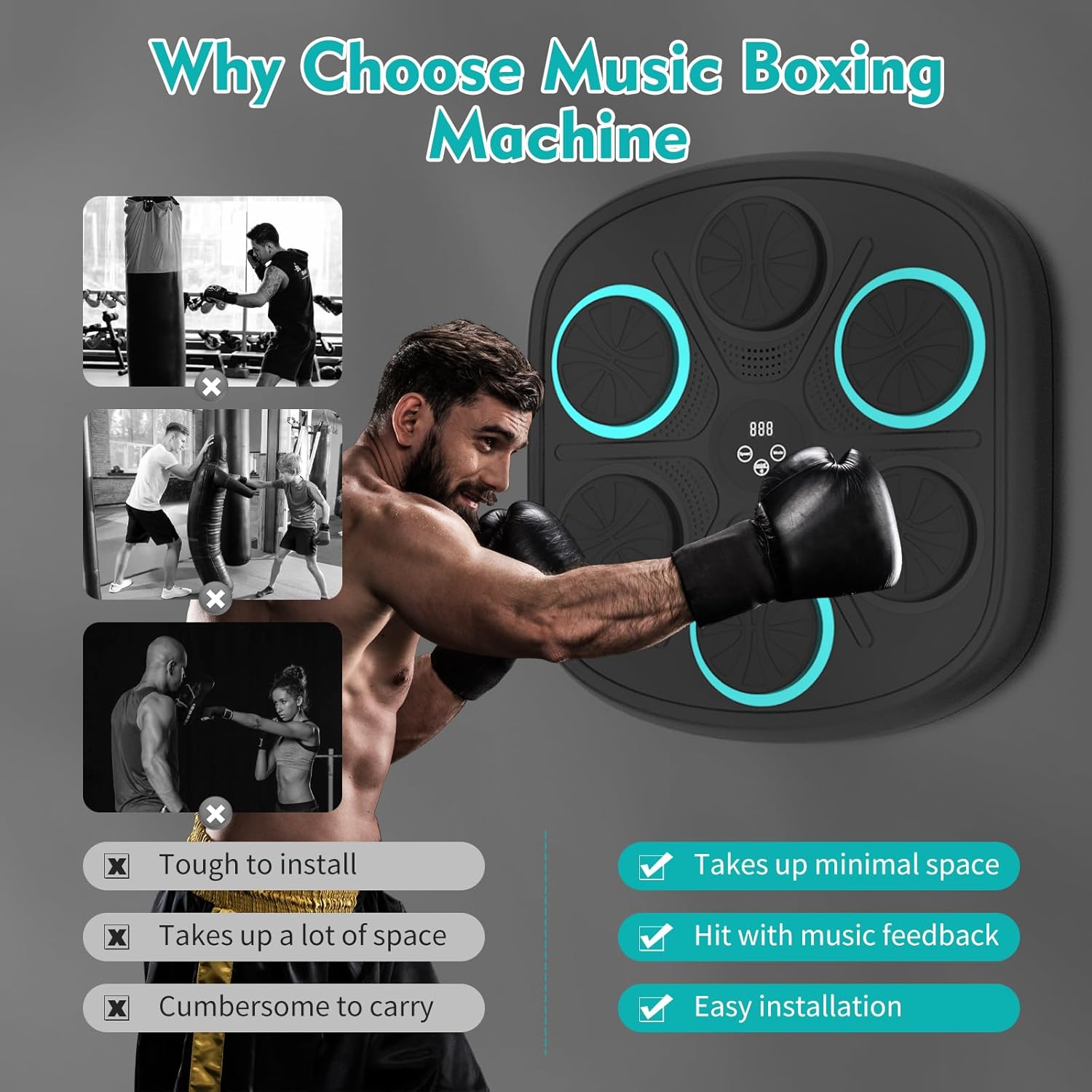Yucate Music Boxing Machine, Saco de Boxeo montado en la Pared con...