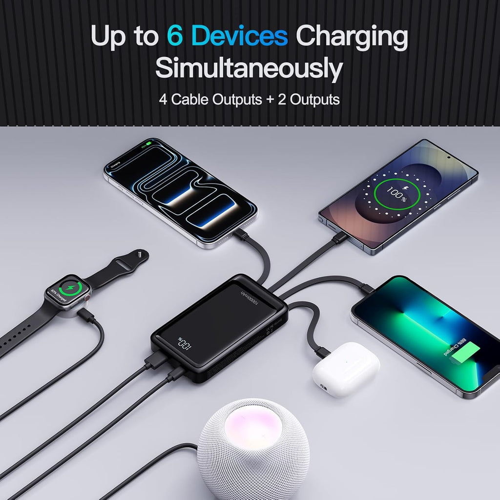 VTIAEK Paquete de 2 cargadores portátiles de 10000 mAh 2026 con 4 c...