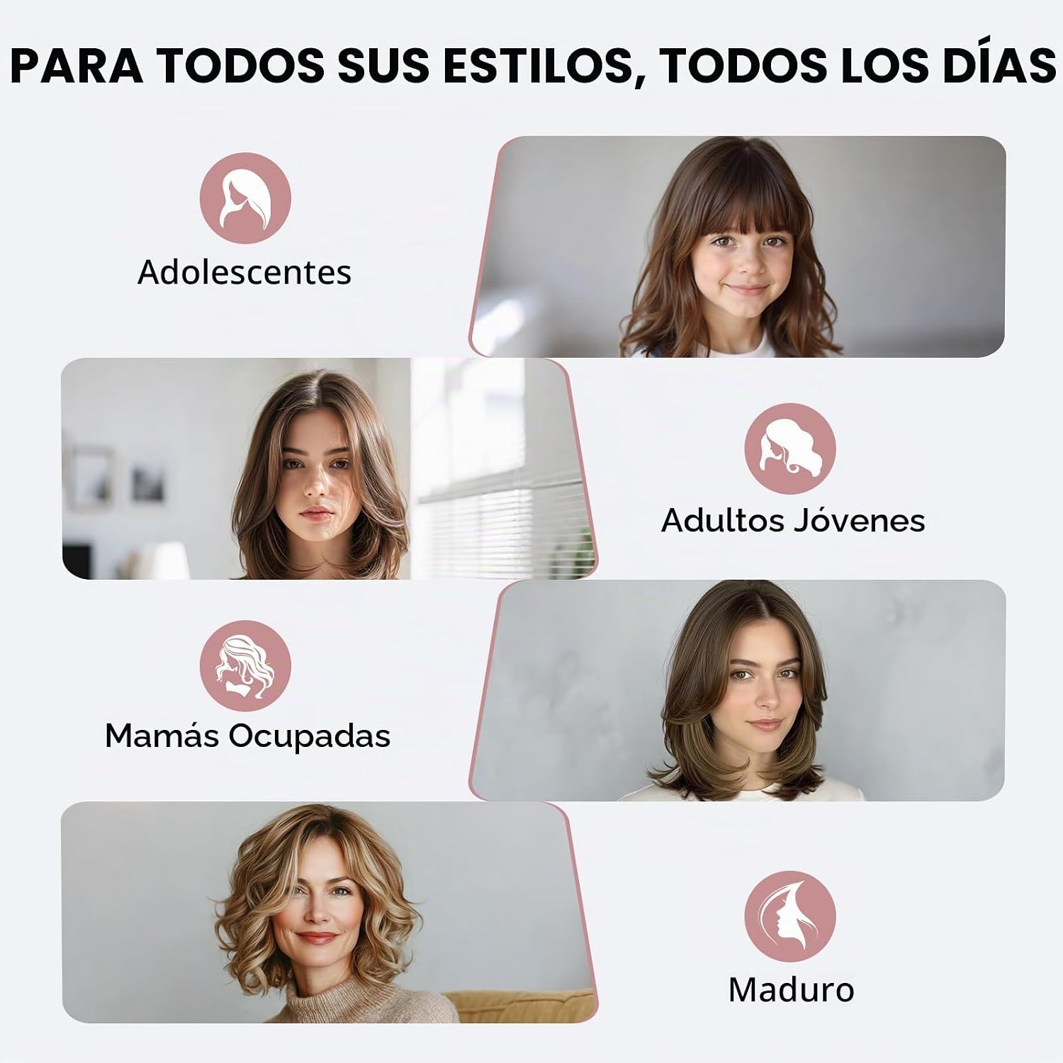 CARESKY® Cepillo de rizador inalámbrico, rizador de batería recarga...