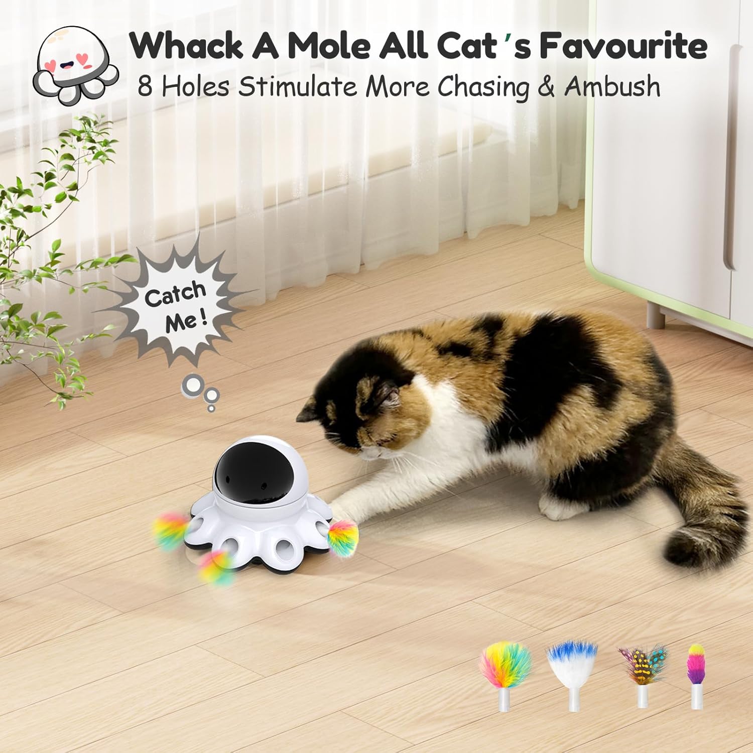 ORSDA Juguete Láser para Gatos, 2 en 1 Interactivo Automático Activ...