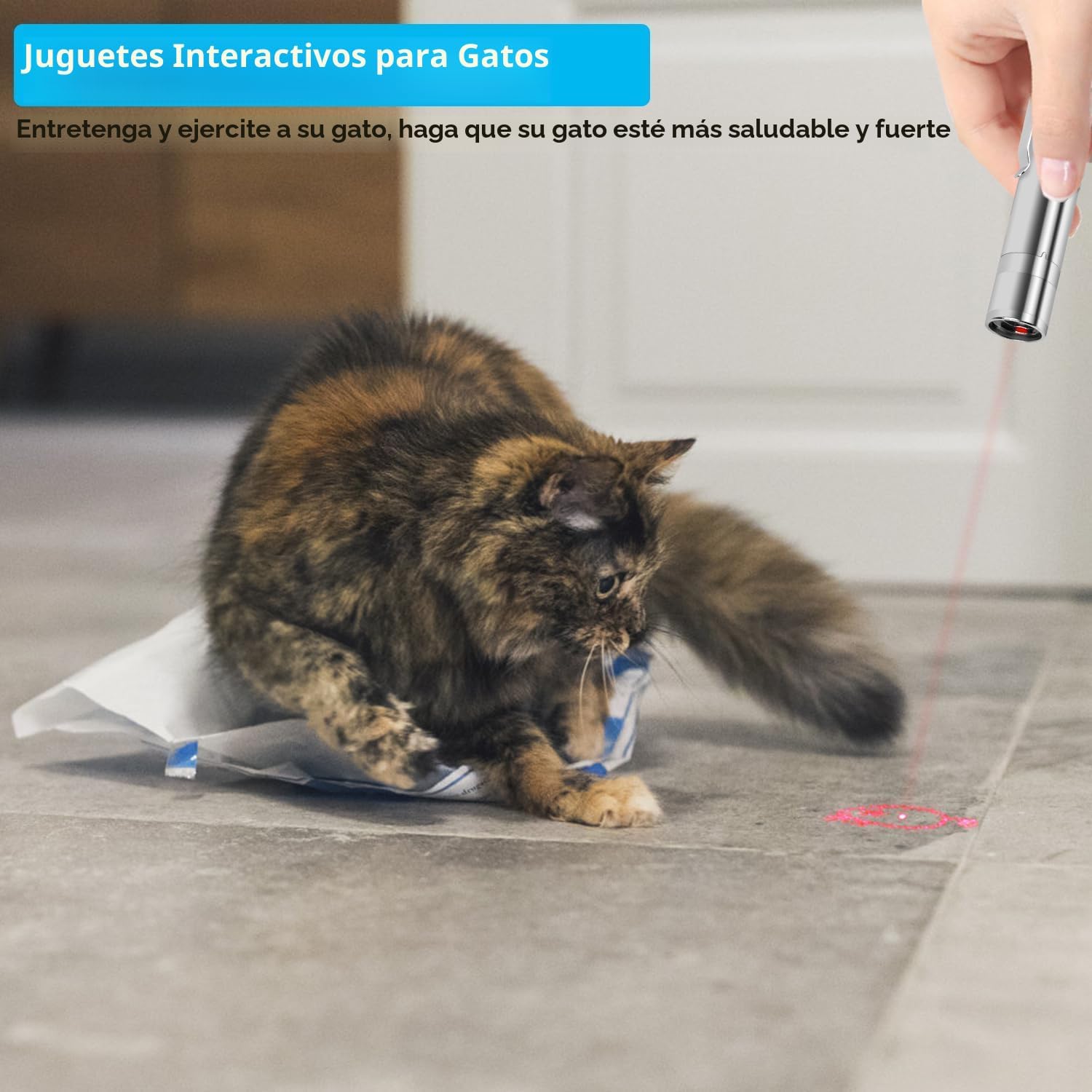 Waputne Juguete para gatos de interior, juguetes recargables por US...