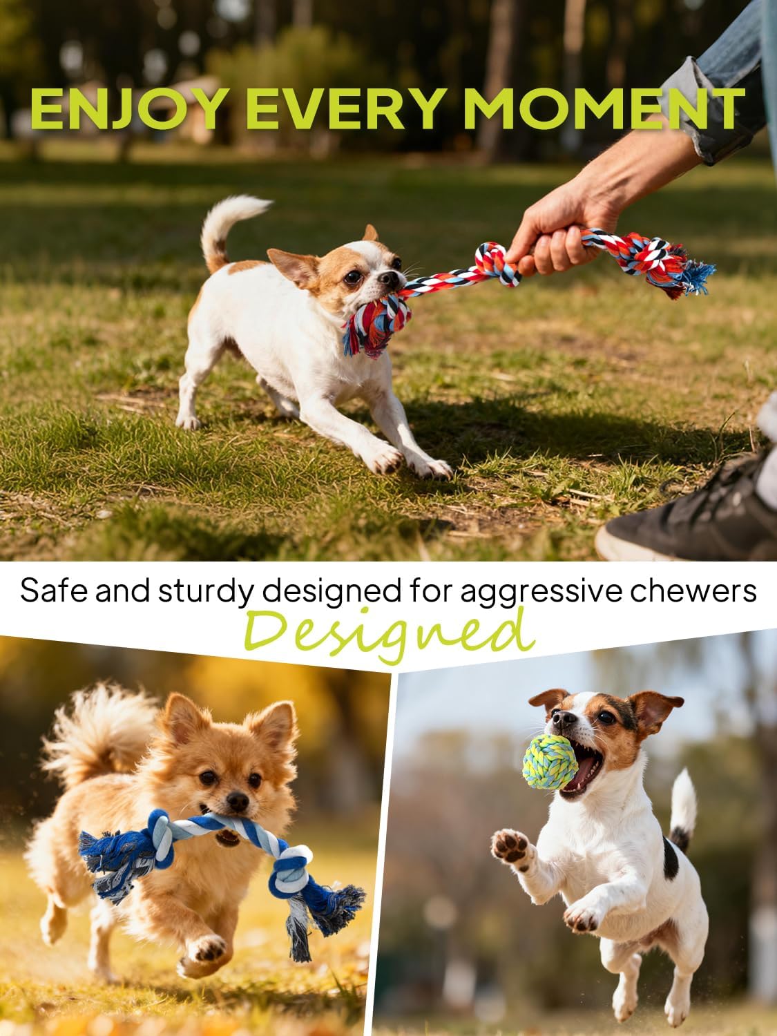 TwoEar Paquete de 9 Juguetes de Cuerda para Perros \u2013 Juguetes...