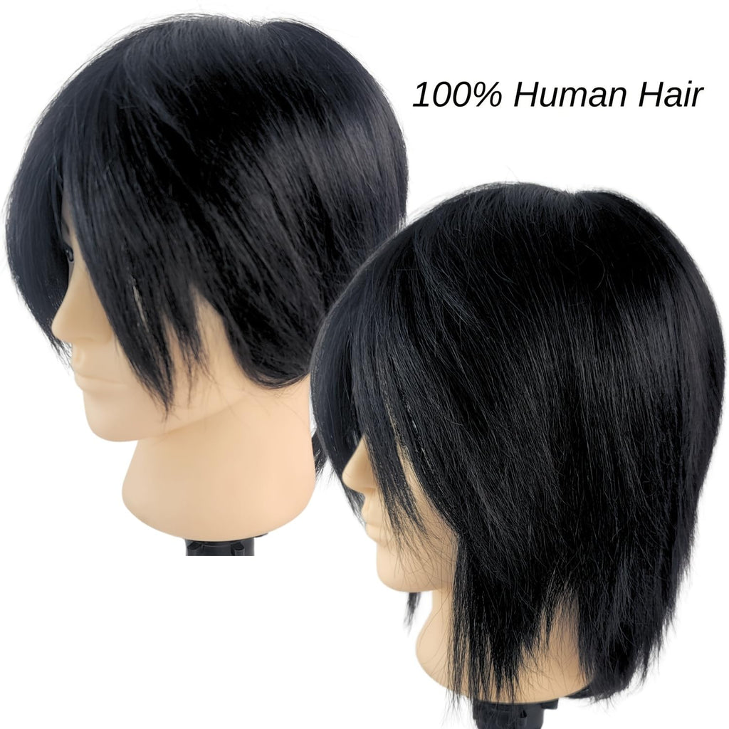 Yiifiulyn Cabeza de maniquí con cabello humano 100% real, cabeza de...