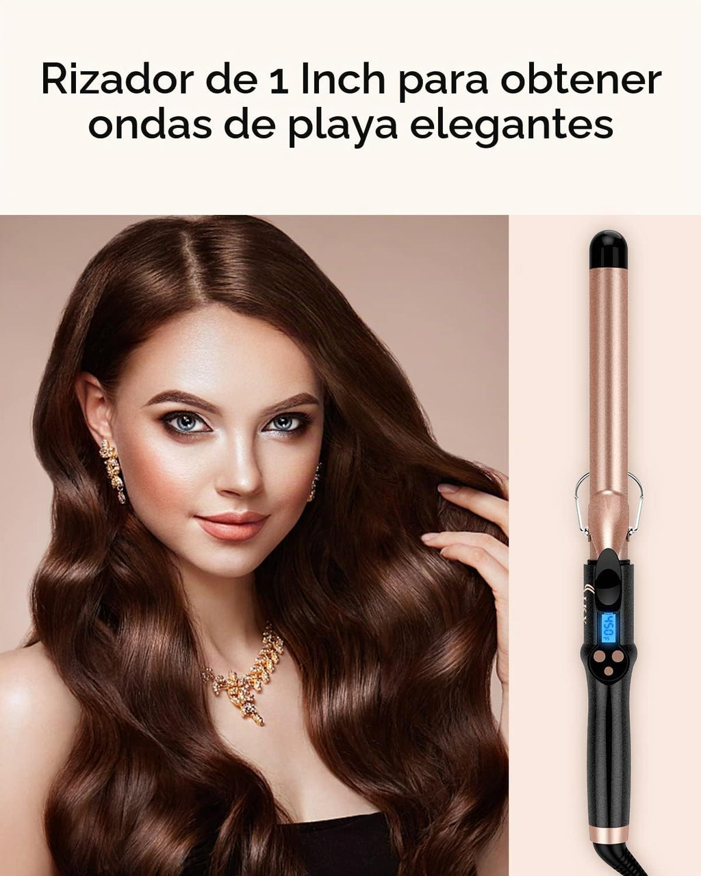 Rizador de barril extra largo de 1 pulgada, varita de cerámica de t...