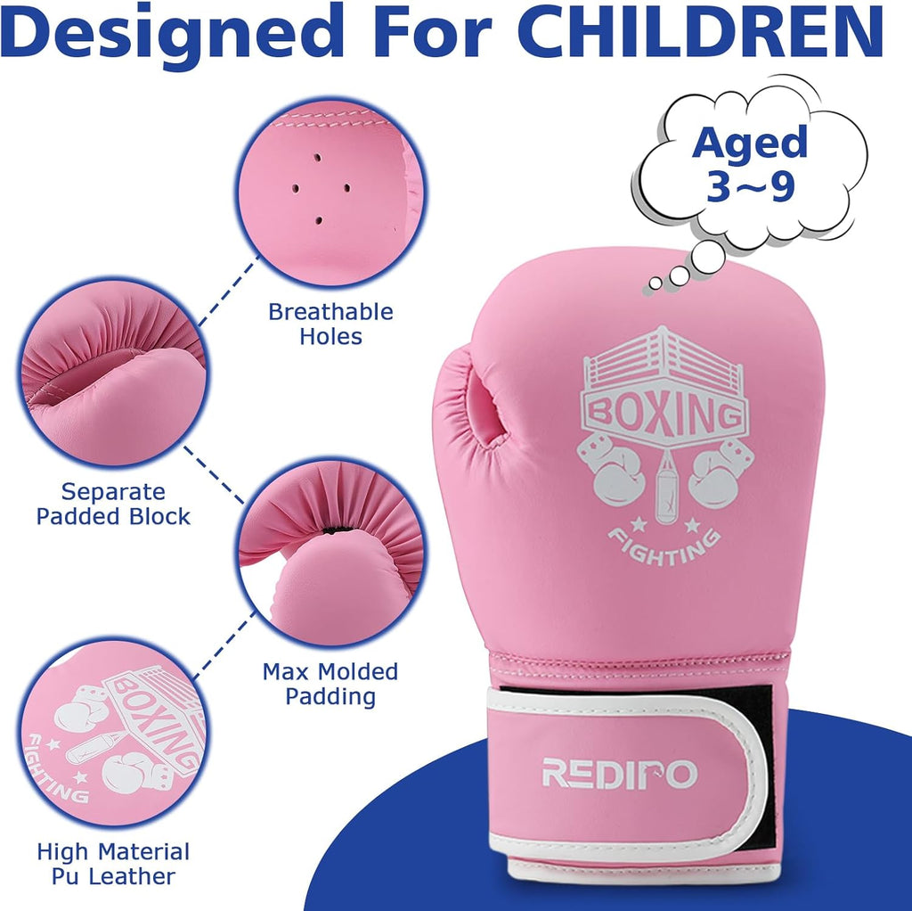 Redipo Guantes de Boxeo para Niños, Guantes de Entrenamiento de Esp...