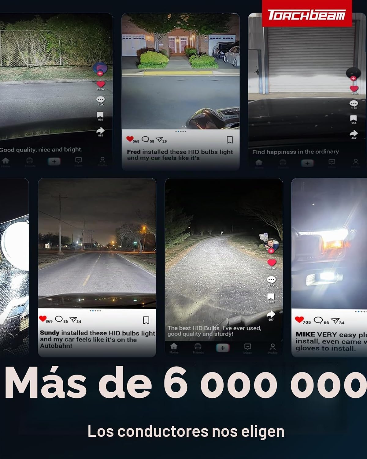 Torchbeam Bombillas HID D1S, 6000K blanco frío, distancia de ilumin...