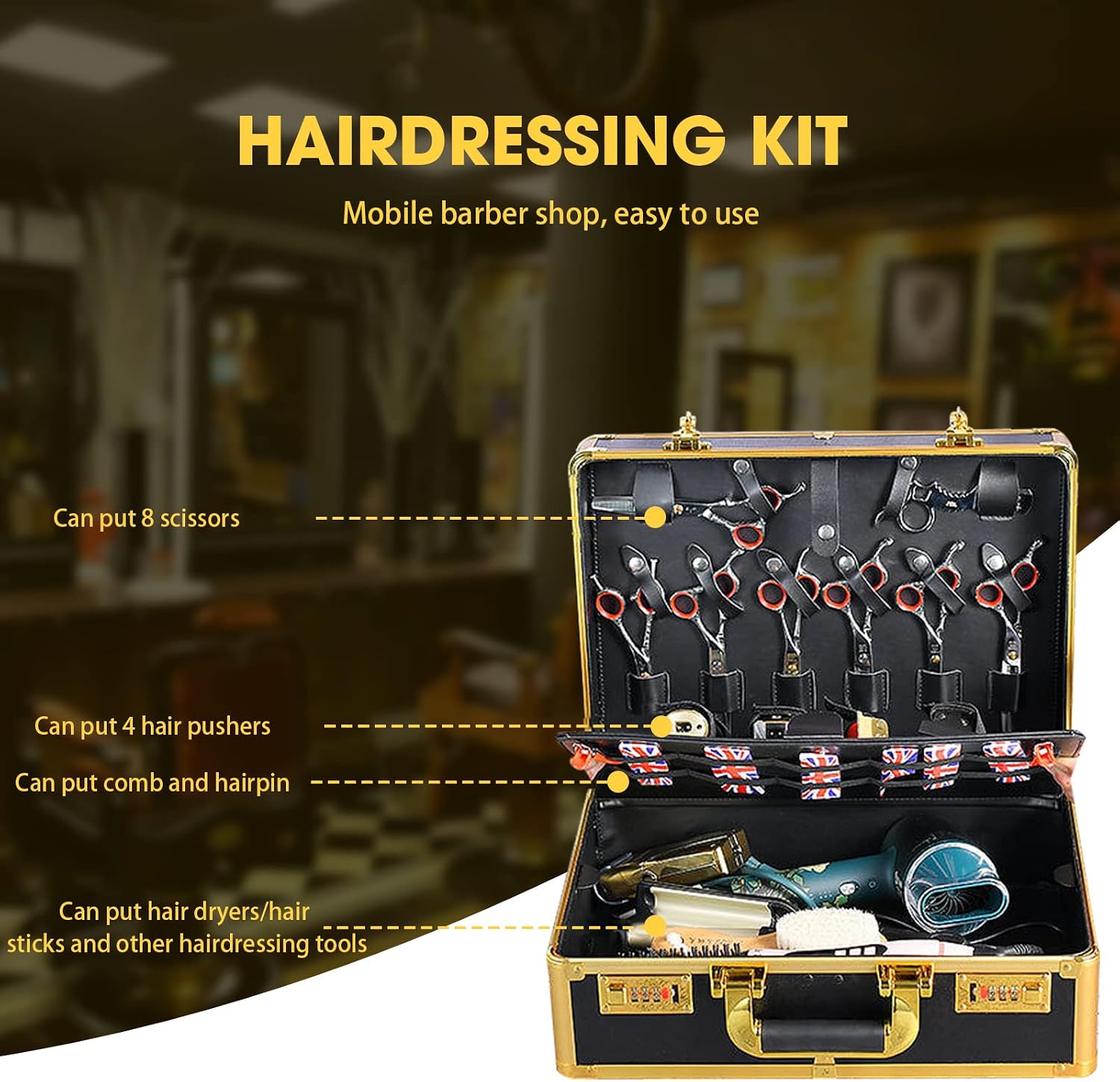GGAIFbp Caja de accesorios de peluquería,Maletín de peluquería male...