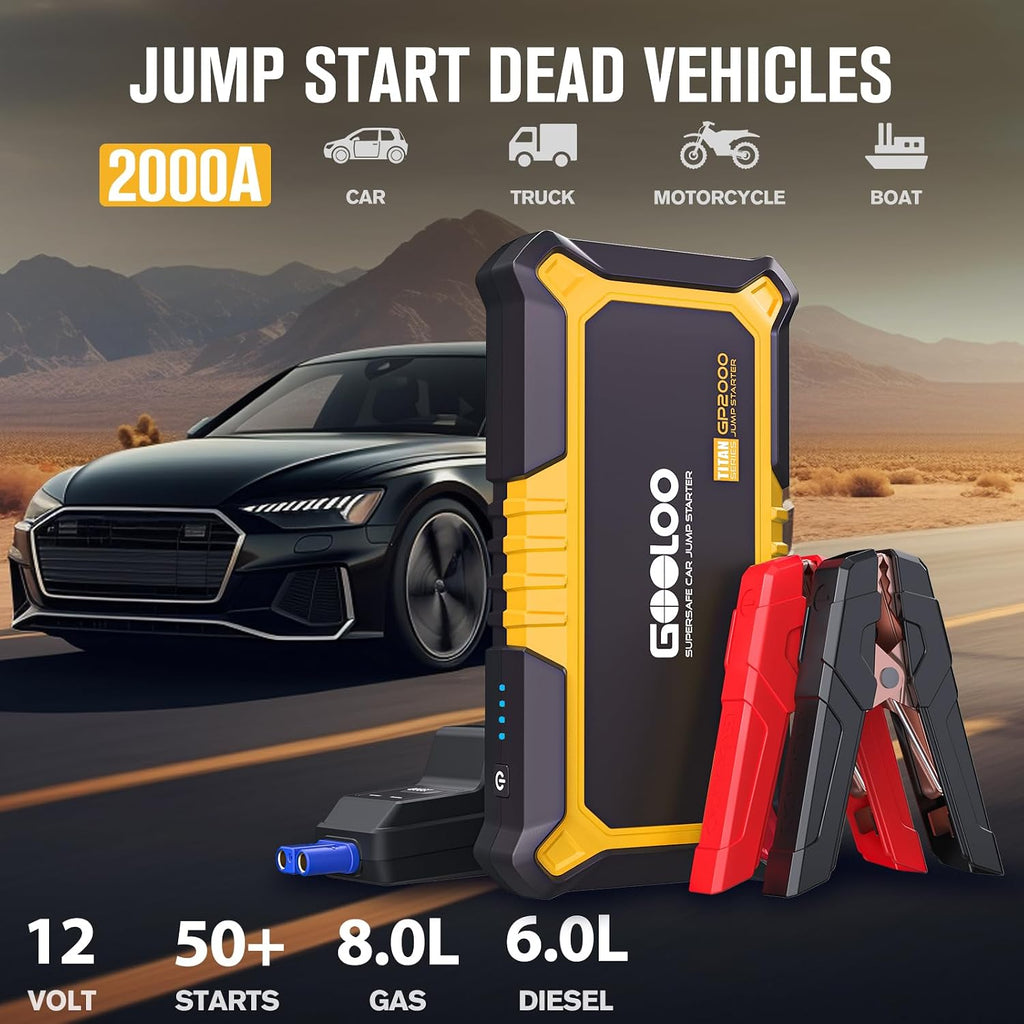 GOOLOO Arrancadores de coche portátiles GP3000 y GP2000 para baterí...