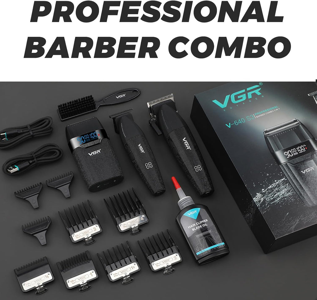 VGR 640S3 Kit Profesional de Corte de Cabello 3 en 1, 9000RPM Corta...