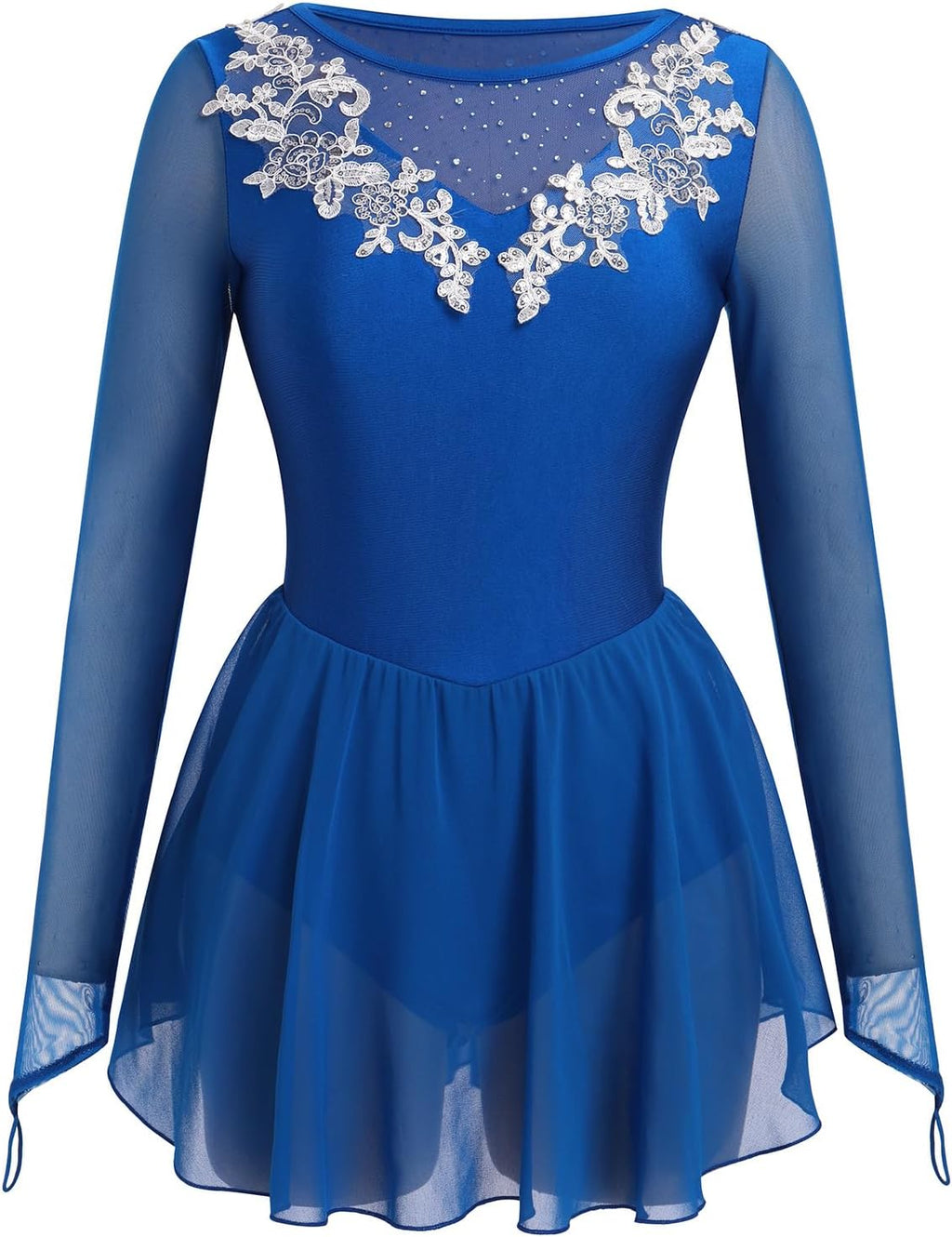 ODASOD - Vestido de patinaje sobre hielo para mujer, malla con bord...