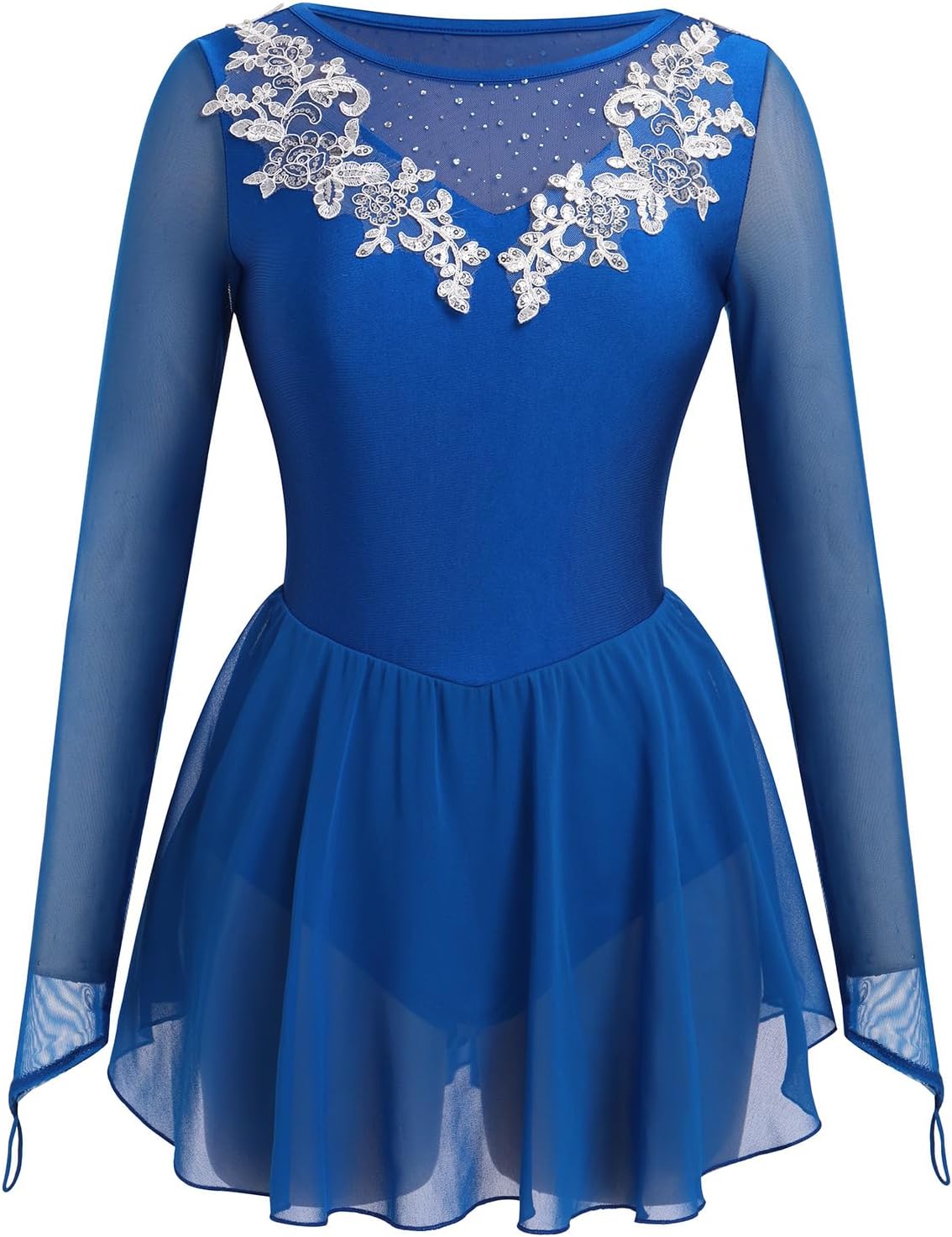 ODASOD - Vestido de patinaje sobre hielo para mujer, malla con bord...