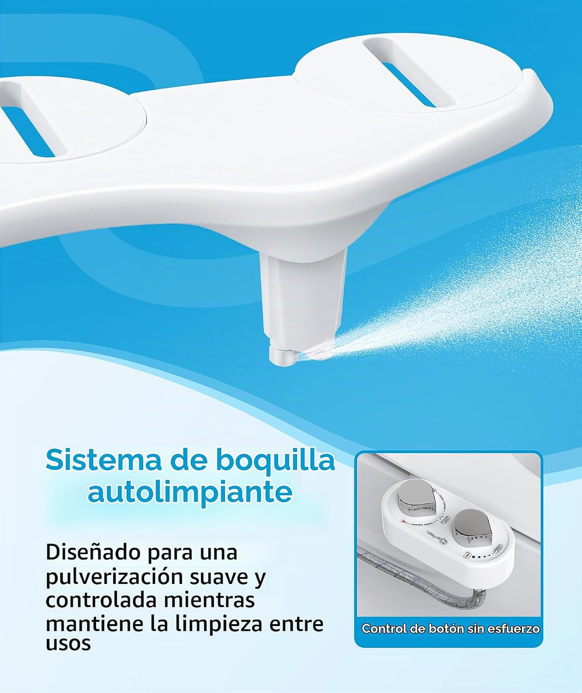 CLEAR REAR Accesorio de bidé para asiento de inodoro, no eléctrico...
