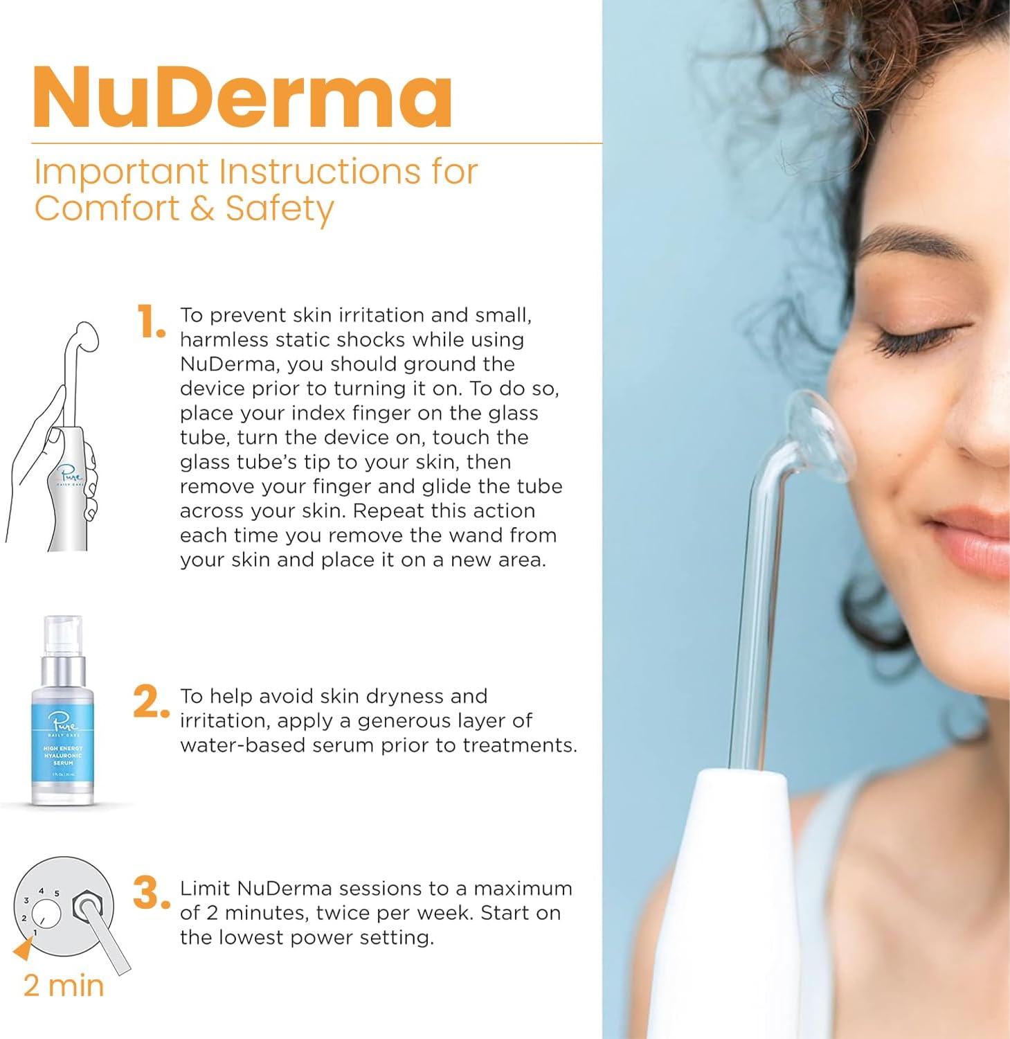 NuDerma - Máquina portátil de terapia de piel de mano, con neón, an...