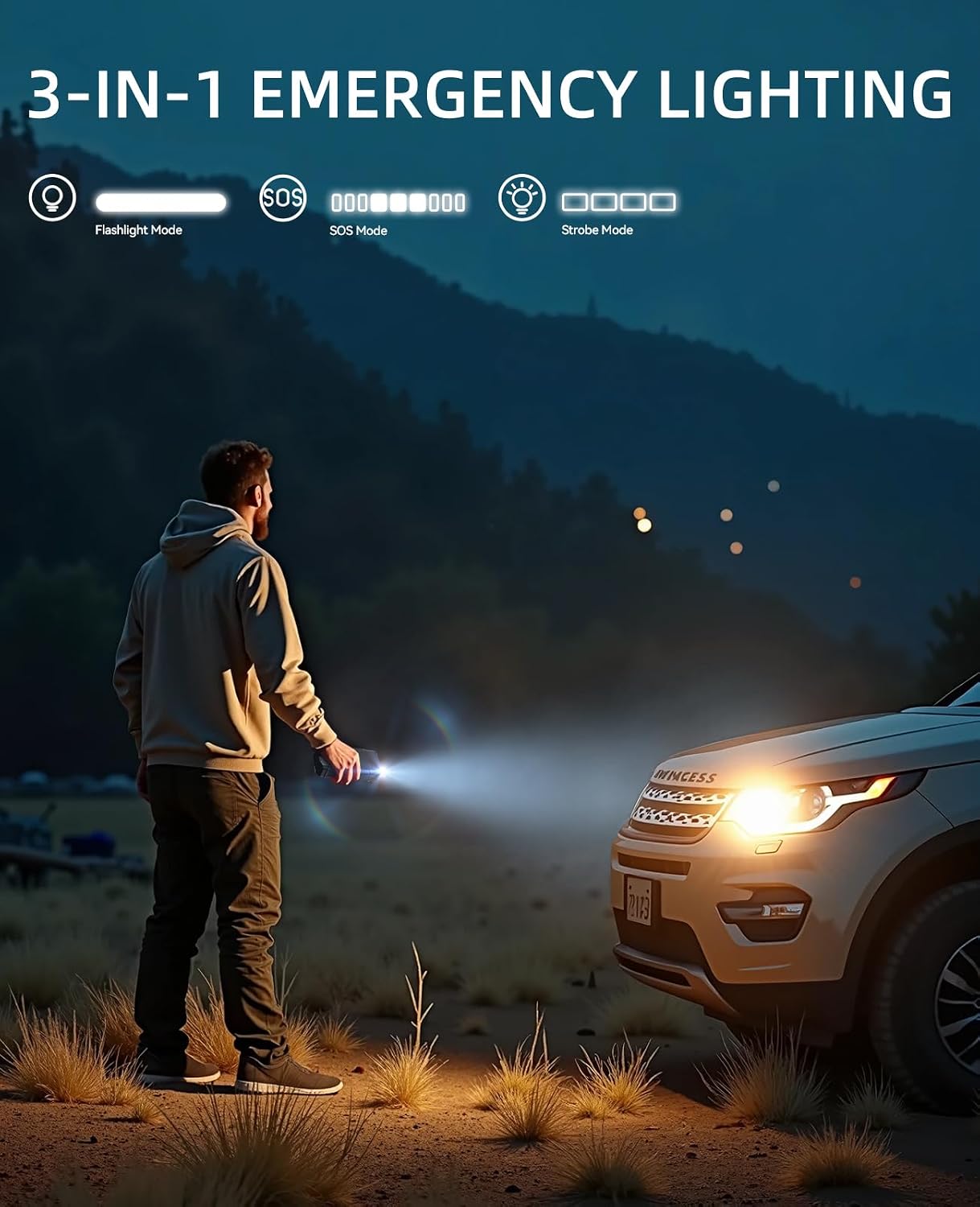 Arrancador con compresor de aire, cargador de batería de coche 5500...