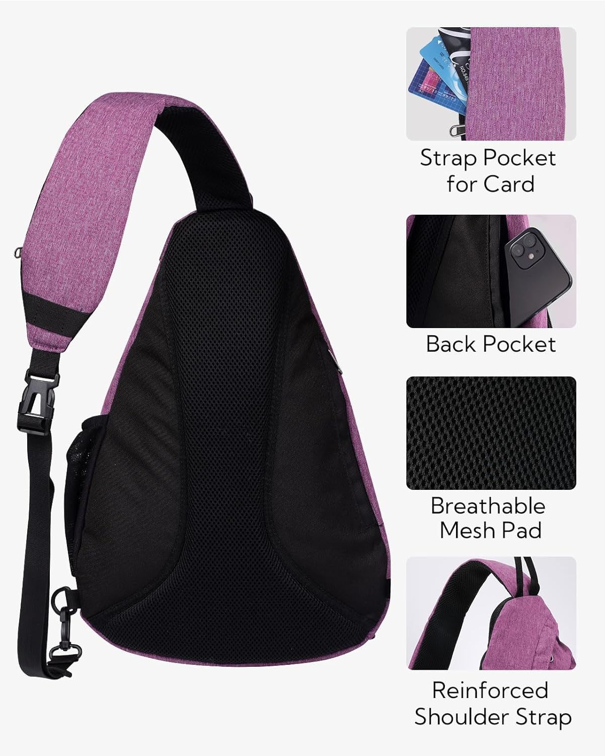 WATERFLY - Mochila de bandolera pequeña con asa para hombres y muje...