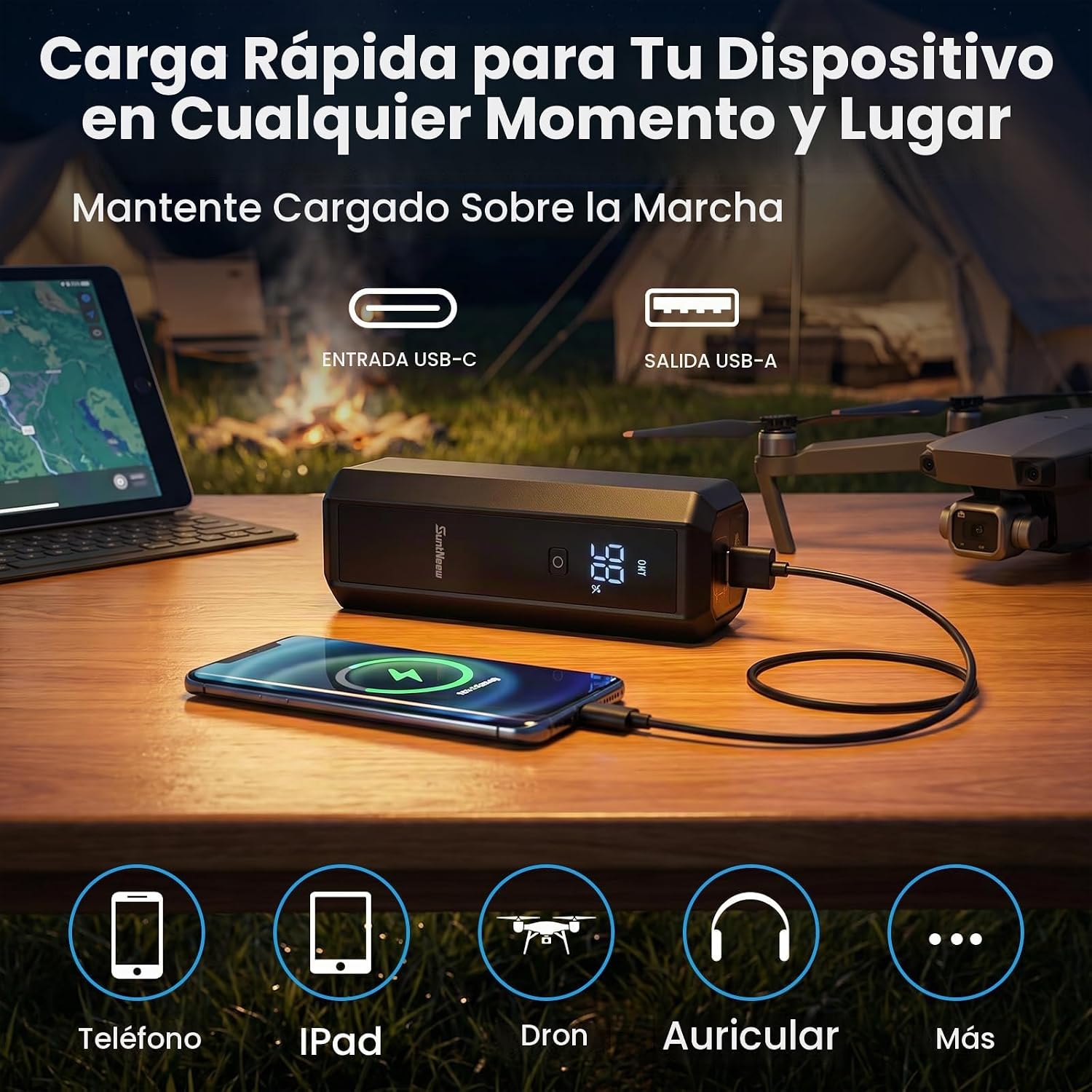 SuntNeew 1500A Jump Starter 8000mAh 12V Booster de batería para gas...