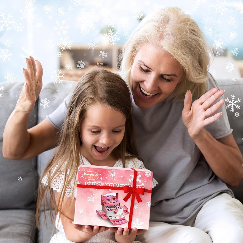 Perryhome Juego de maquillaje para niñas de 56 piezas, lavable, cos...