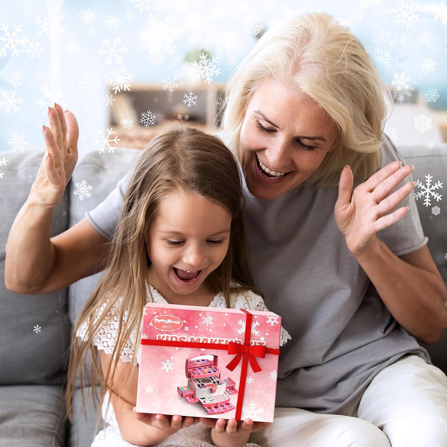Perryhome Juego de maquillaje para niñas de 56 piezas, lavable, cos...