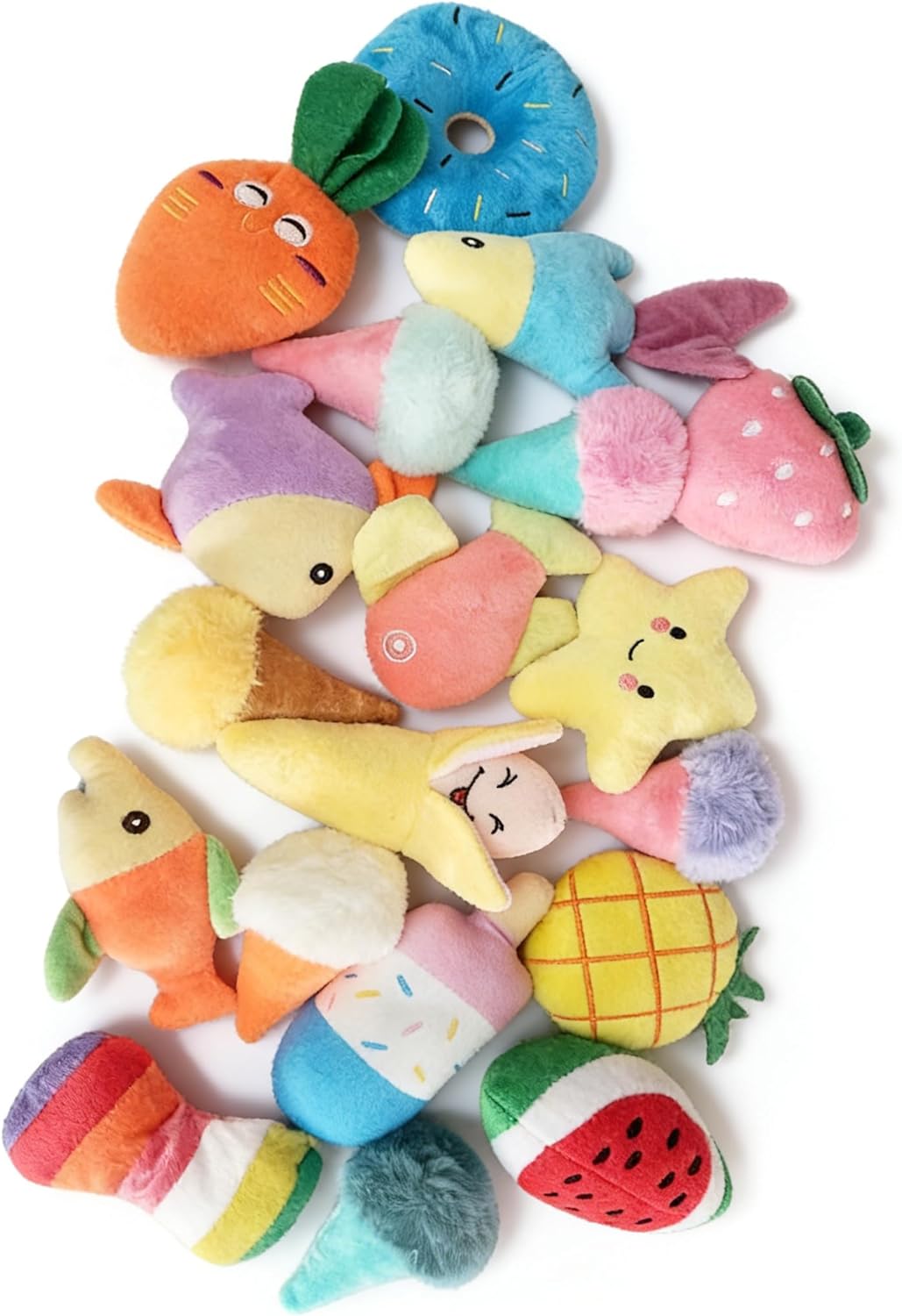 GZQKUSO Paquete de 19 juguetes chirriantes para cachorros de peluch...
