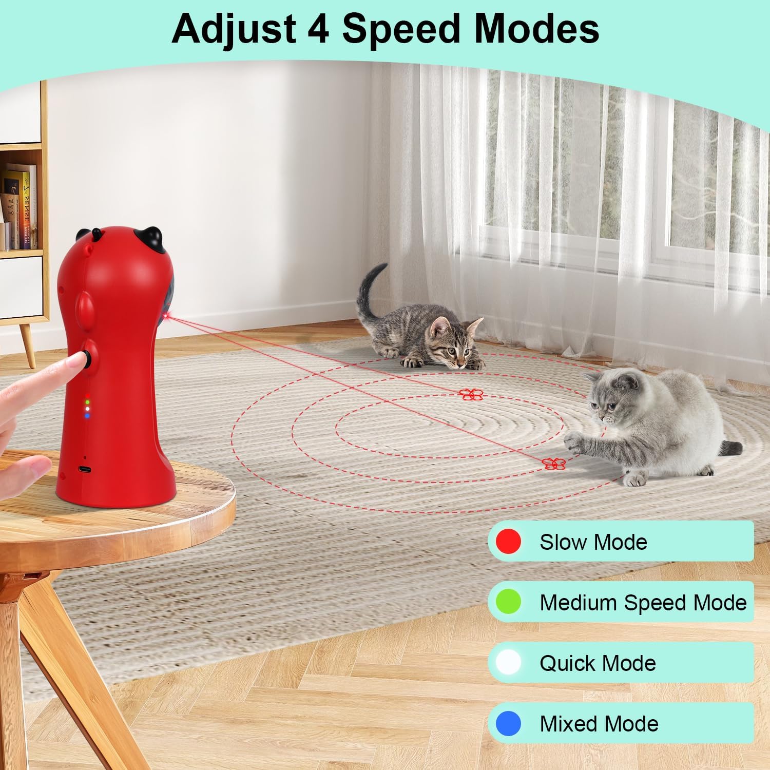 TBTeek Juguete interactivo para gatos activado por movimiento, jugu...