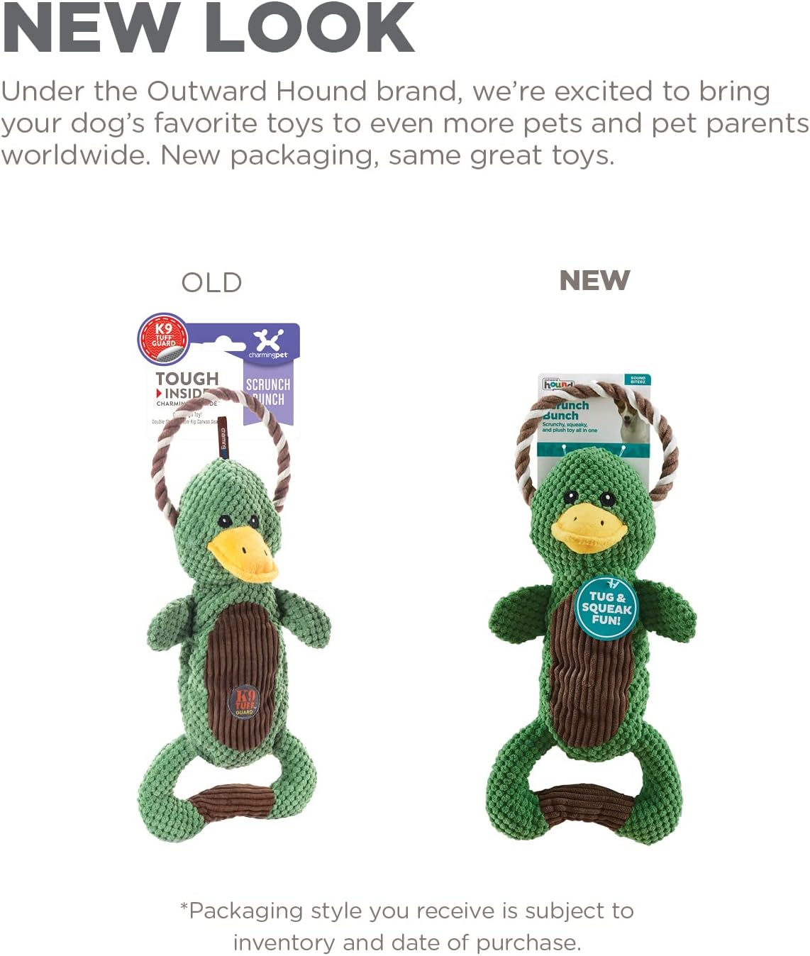 Outward Hound Scrunch Bunch Duck Juguete Interactivo de Peluche con...
