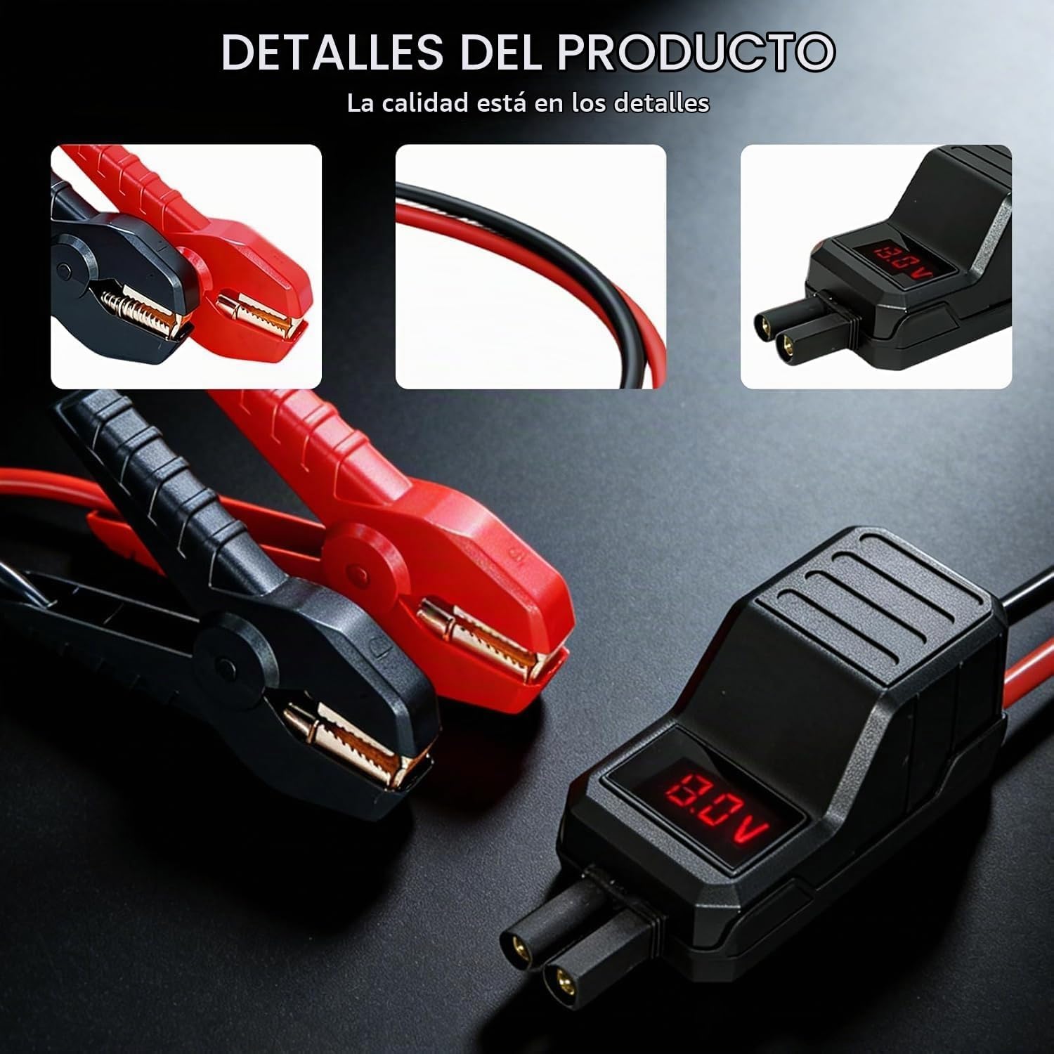 MEGAWISE - Abrazaderas de arranque de 12 V, cables de refuerzo inte...