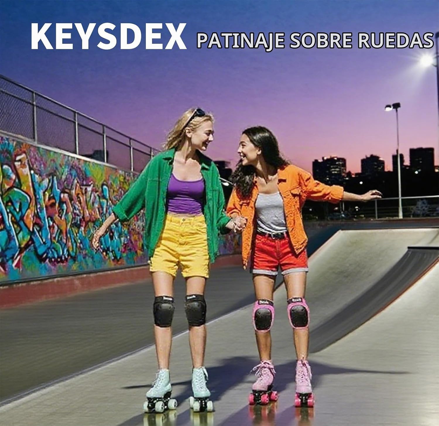 KEYSDEX Rodilleras, coderas, muñequeras 6 en 1, equipo de protecció...