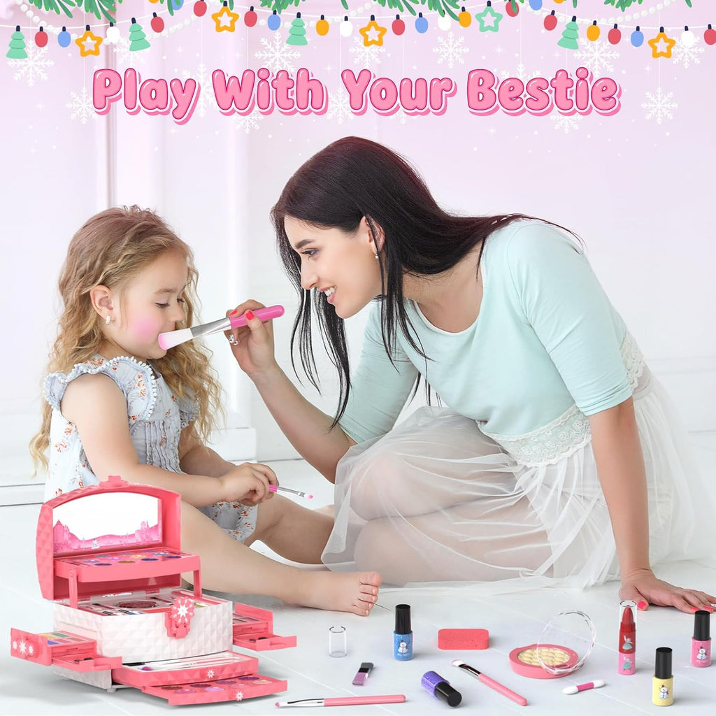 GirlsHome Set de maquillaje para niñas de 56 piezas, lavable, cosmé...