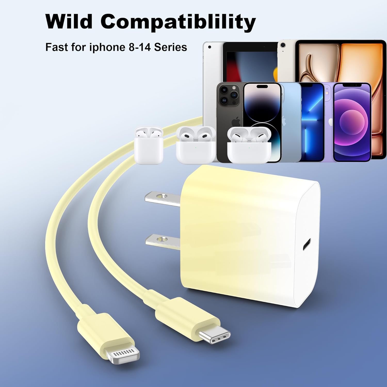 GREPHONE Cargador para iPhone de carga rápida, Cargador de pared US...