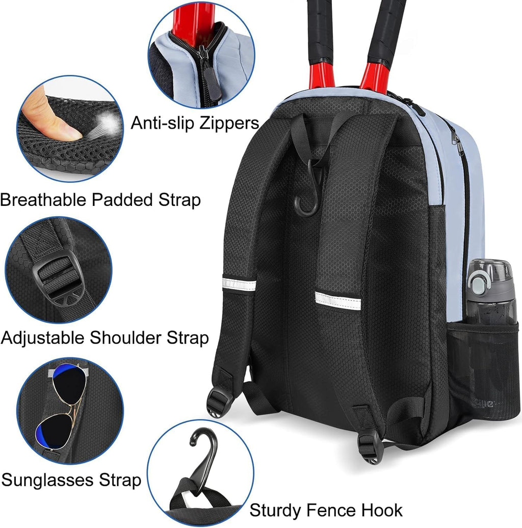 Ytonet Mochila de tenis para mujeres y hombres, 2 raquetas con bols...
