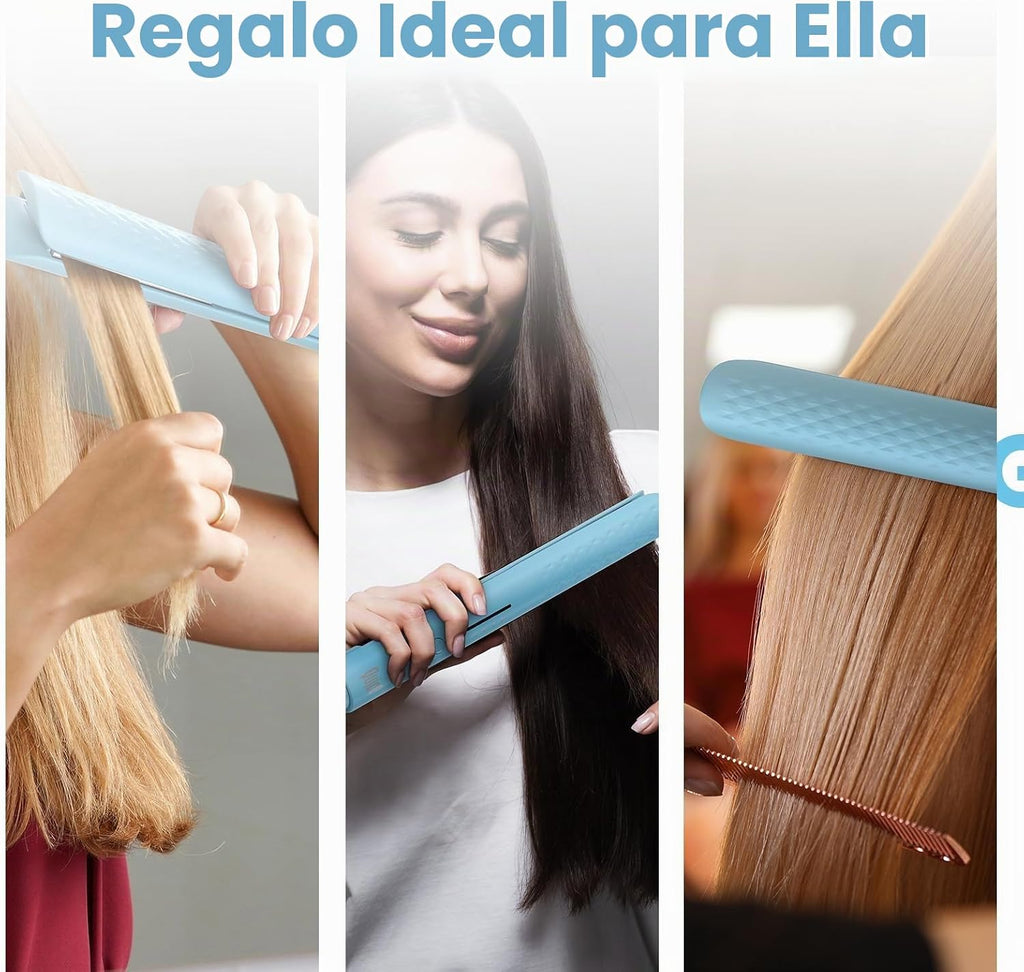 Quico Plancha para el cabello, alisadora de cabello de viaje global...