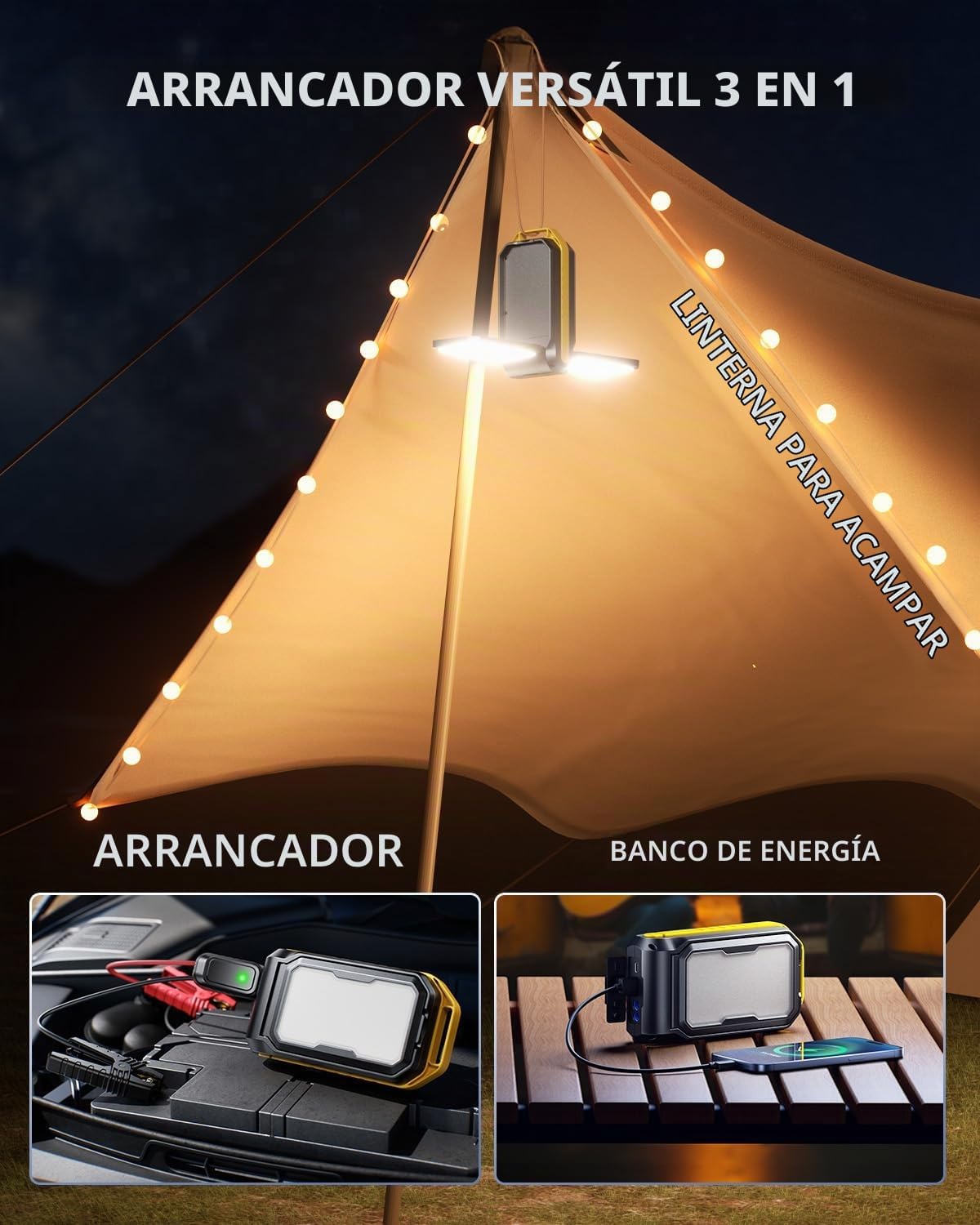 AUXITO Arrancador: caja de arranque portátil de batería para automó...