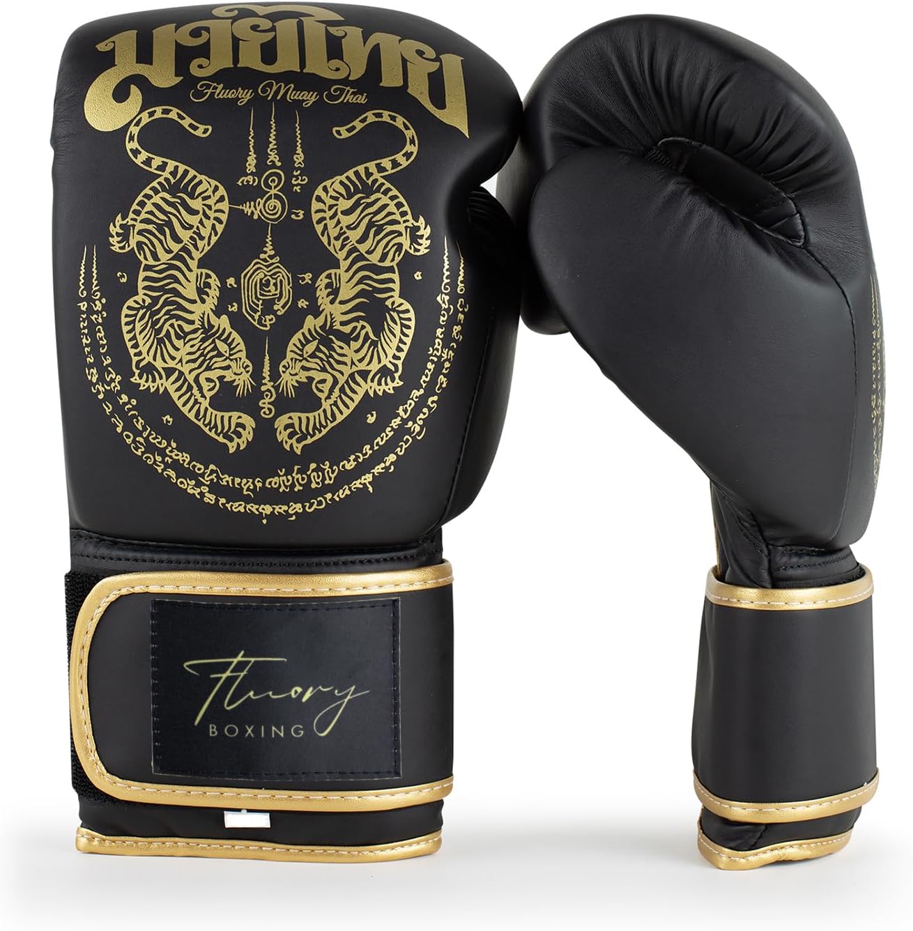 Guantes de boxeo, diseño simétrico con dos tigres, guantes de entre...