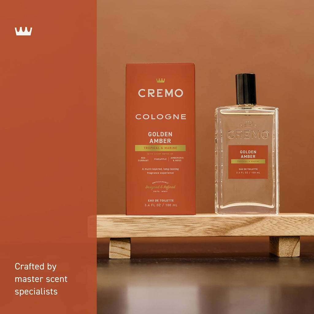 Cremo Colonia para hombres - Espray de colonia Golden Amber para ho...