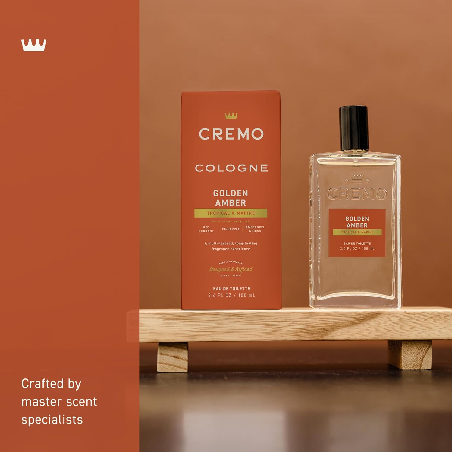 Cremo Colonia para hombres - Espray de colonia Golden Amber para ho...