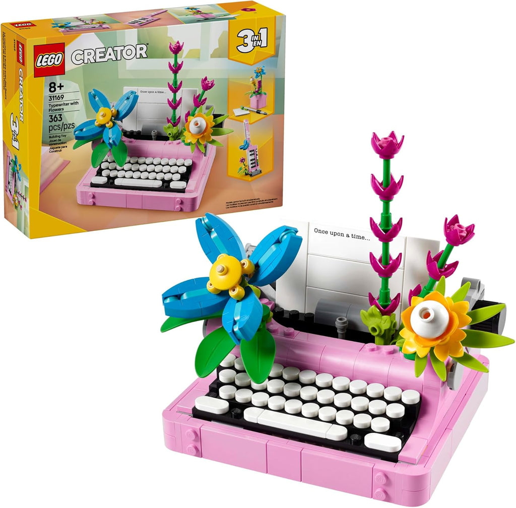 LEGO Creator 31169 - Máquina de escribir 3 en 1 con flores, juguete...