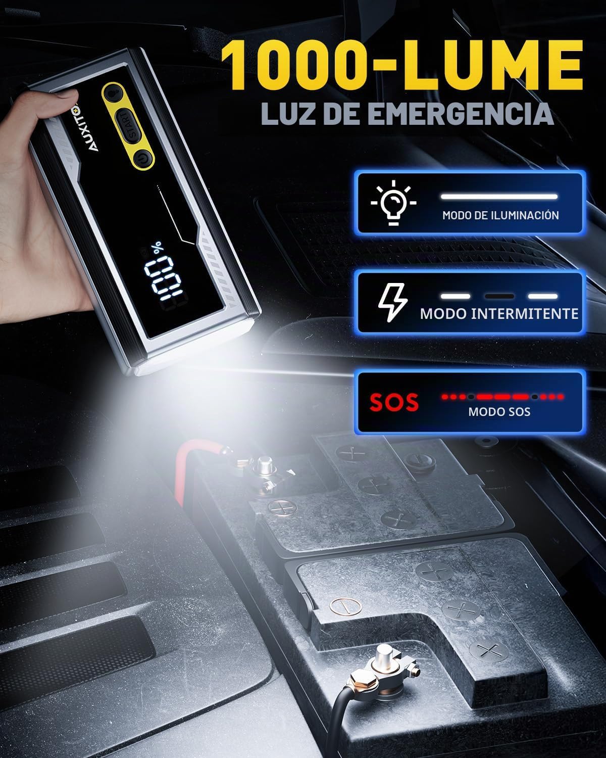 AUXITO T4 8000A portátil 12V batería de coche arrancador de salto p...