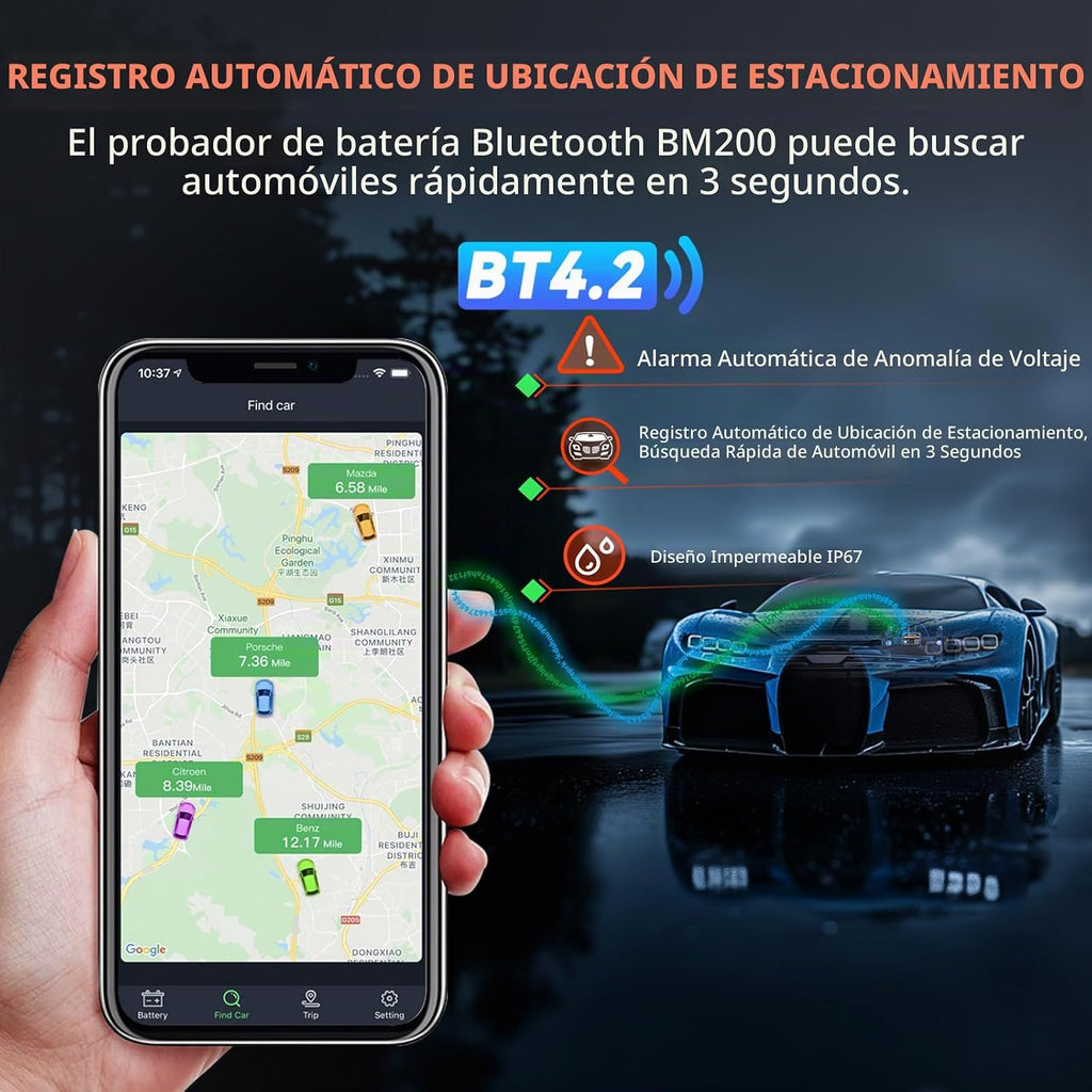 ANCEL BM200-US - Probador de batería de automóvil de 12V, monitor d...