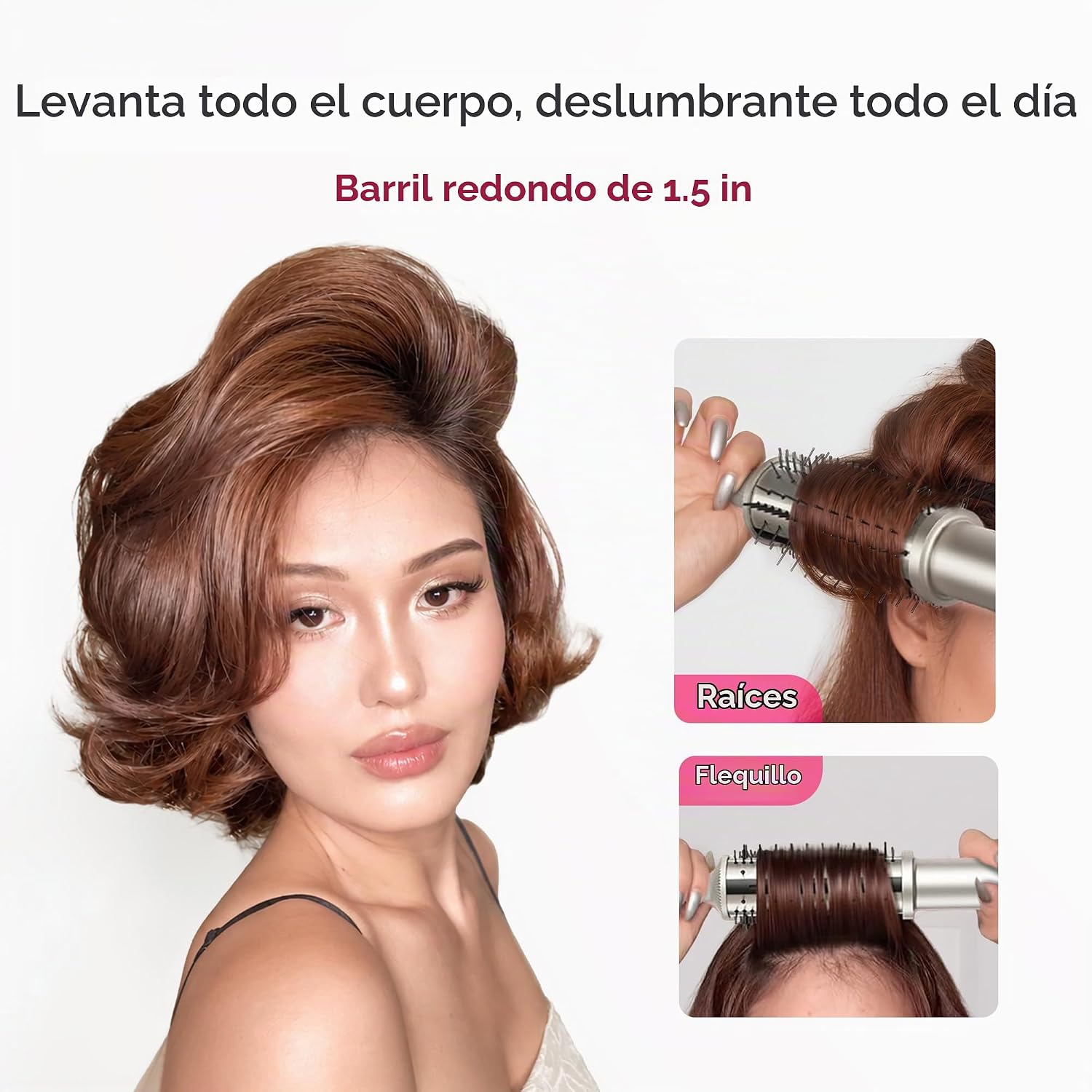 TYMO STYLUX PRO - Cepillo térmico para rizar, voluminizador redondo...