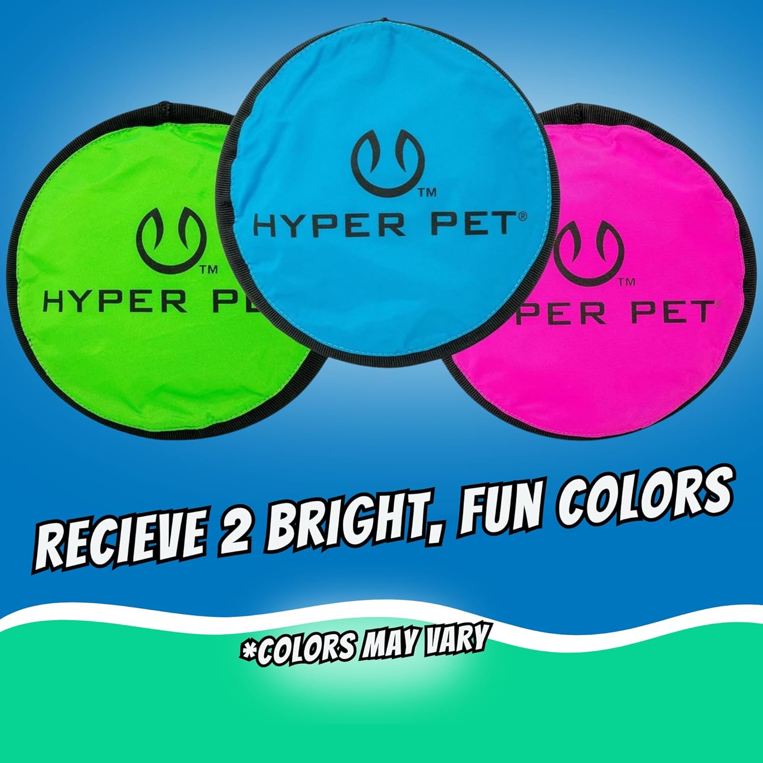 Hyper Pet Flippy Flopper - Disco volador de 9 pulgadas, flota en el...