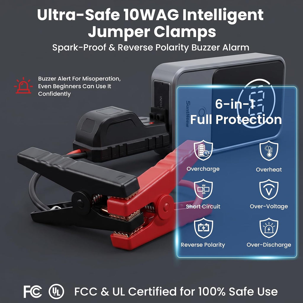 SuntNeew 10000mAh Jump Starter 2000A 12V Booster de batería con pan...