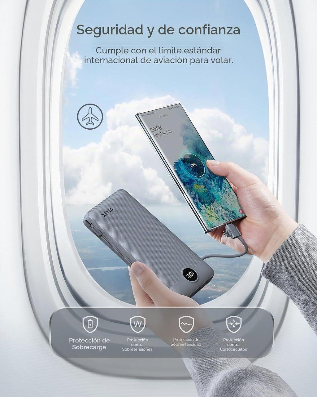 Cargador Portátil Power Bank 20000mAh, VRURC 22.5W Power Bank de Ca...