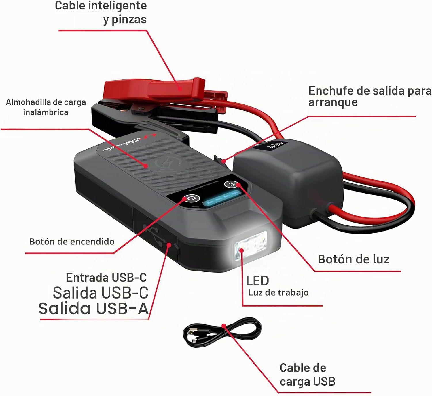 Schumacher Electric 12V Arrancador de litio portátil y pack de ener...
