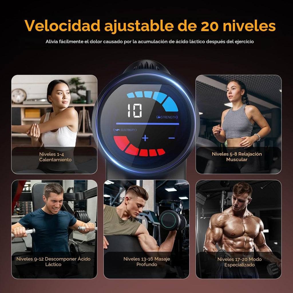 AERLANG Pistola de masaje con calor de tejido profundo para espalda...