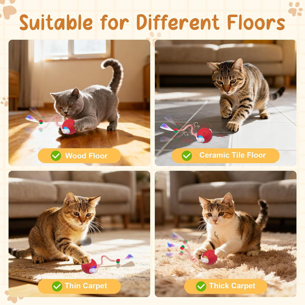 Juguete de Bola para Gatos Interactivo, Juguete Eléctrico Recargabl...
