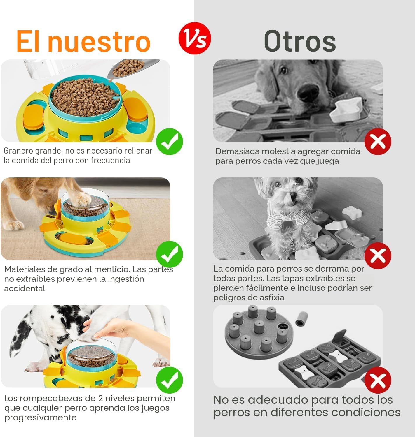 Potaroma Juguete de rompecabezas para perros de 2 niveles, alimenta...