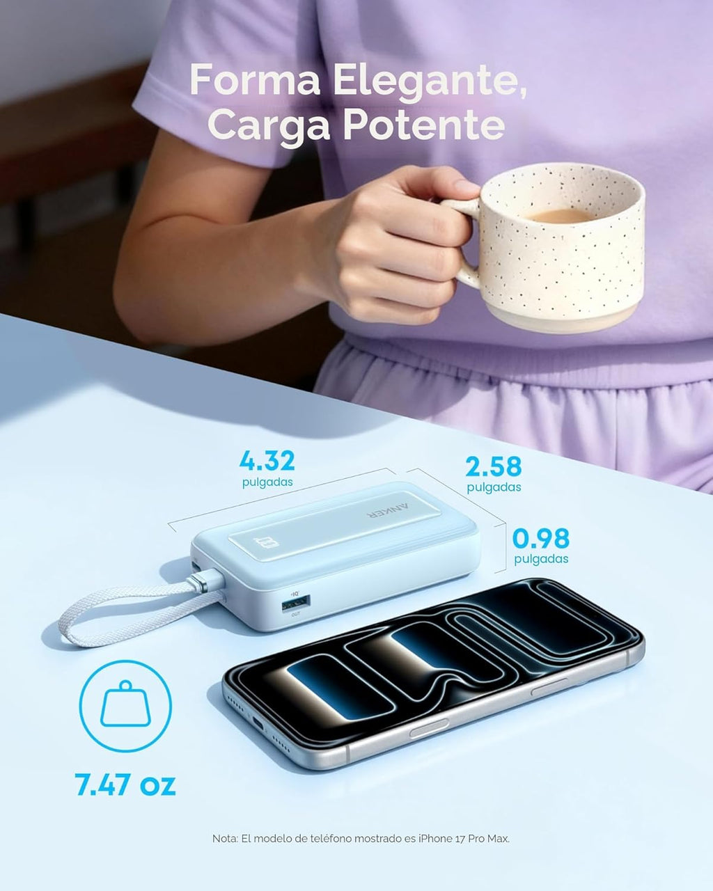Anker Cargador Portátil, Banco de Energía de 10,000mAh 30W, Paquete...