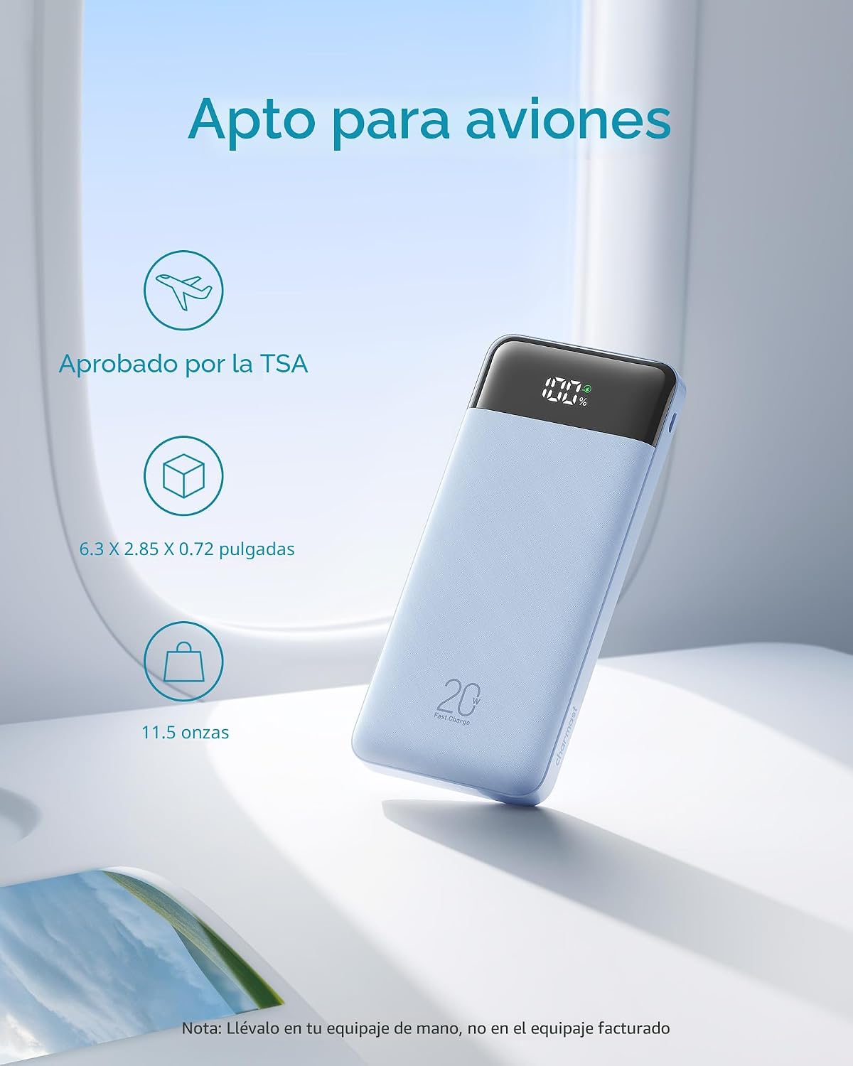 Charmast Cargador portátil de 20000mAh con cables incorporados, ban...