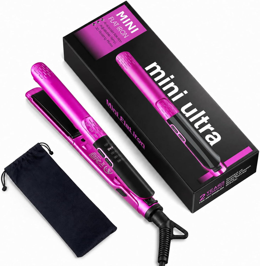 Desalo Temperaturas ajustables de mini plancha plana de 1\/2 pulgad...