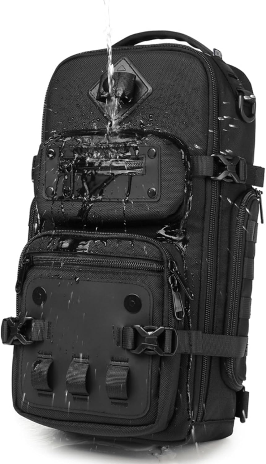 OZUKO Mochila táctica para pecho, bandolera y de hombro, impermeabl...